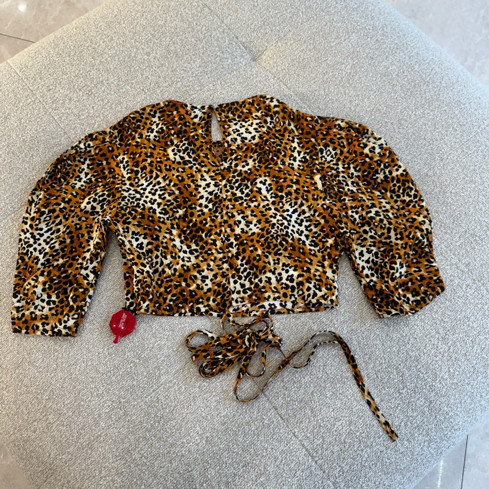 NWT MAJE LEOPARD PRINT TOP - SIZE 1 (US 4) - Picture 6 of 6